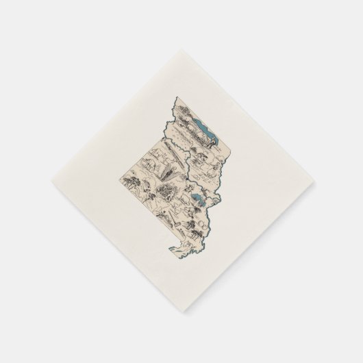 Missouri  Afbeelding Kaart Antiek Staat Servet (Hoek)