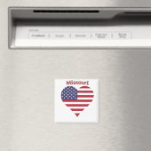 Missouri American Flag Heart Magneet (Insitu (Vaatwasser))