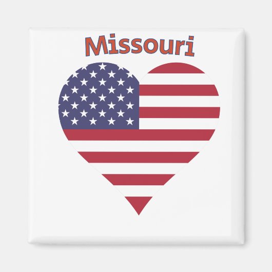 Missouri American Flag Heart Magneet (Voorkant)
