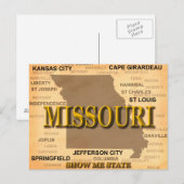 Missouri Antiek Map Briefkaart (Voorkant / Achterkant)