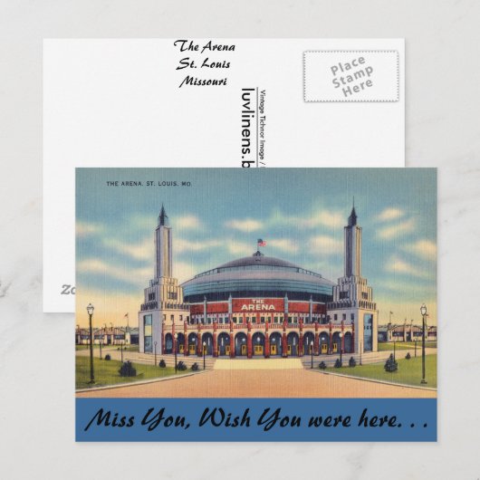 Missouri, Arena, St. Louis Briefkaart (Voorkant / Achterkant)