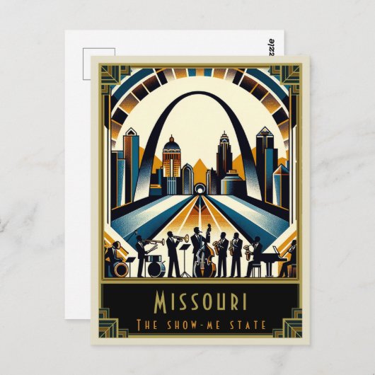 Missouri | Art. Deco Briefkaart (Voorkant / Achterkant)
