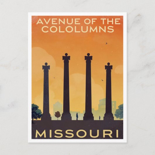 Missouri Avenue of the Columns Art Briefkaart (Voorkant)