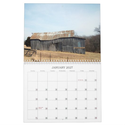 Missouri Barns Kalender (Jan 2027)