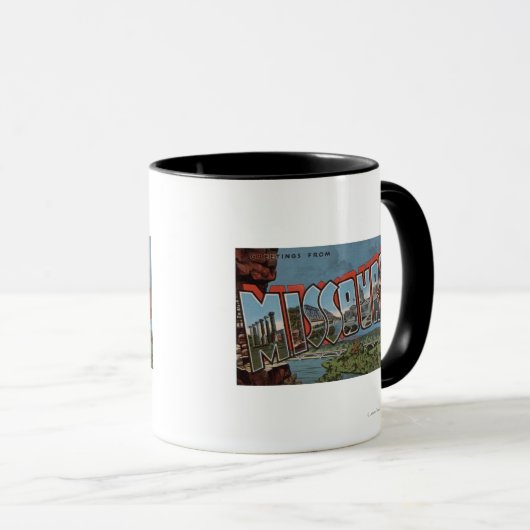 Missouri (Bridge-Uitzicht) - Grote letterscènes Mok (Voorkant rechts)