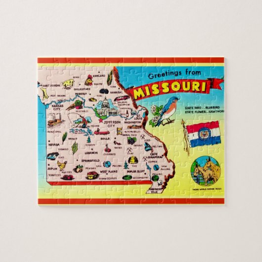 Missouri Briefkaart Kaart Jigsaw Puzzel (Horizontaal)