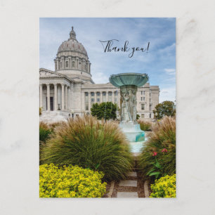Missouri Capitol en fontein Dank u Briefkaart