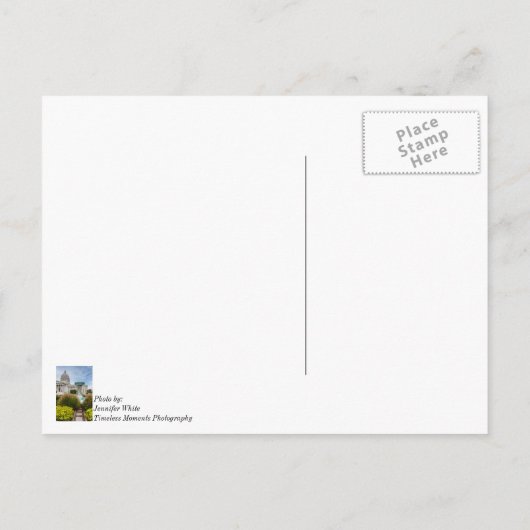 Missouri Capitol en fontein Dank u Briefkaart (Achterkant)