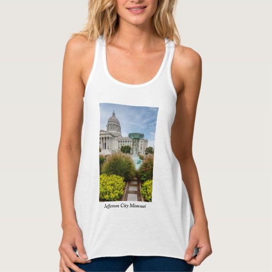 Missouri Capitol en fontein Tanktop (Voorkant)