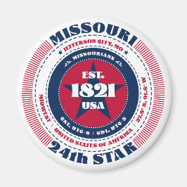 Missouri Circle Typography Souvenir Magnet