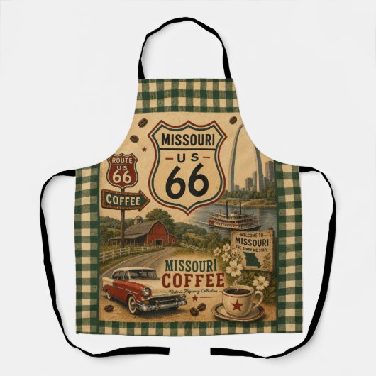 Missouri Coffee Kitchen Mother Road Schort (Voorkant)