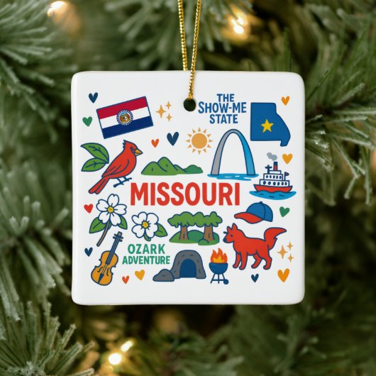 Missouri Custom Family Trip Christmas Keramisch Ornament (Boom)