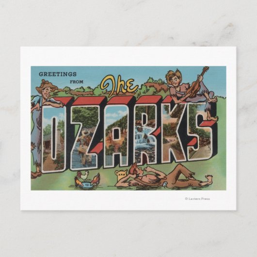 Missouri - De Ozarks - Grote Letter-scènes 2 Briefkaart (Voorkant)