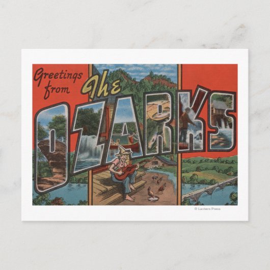 Missouri - De Ozarks - Grote Letter-scènes Briefkaart (Voorkant)