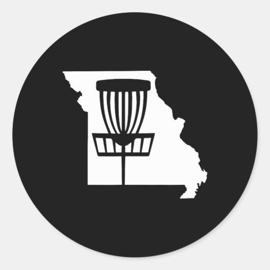 Missouri Disc Golf State met Basket Graphic Ronde Sticker (Voorkant)