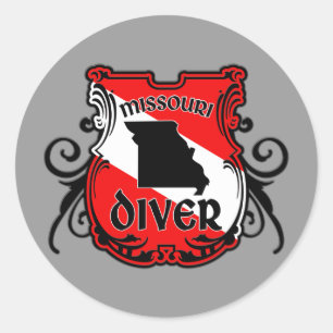 Missouri Diver Ronde Sticker