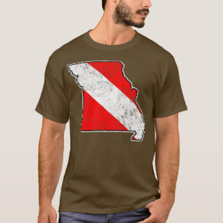 Missouri Duikvlag Duiken State Kaart Duiken Fla T-shirt