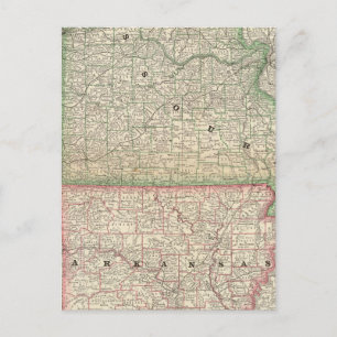 Missouri en Arkansas Briefkaart
