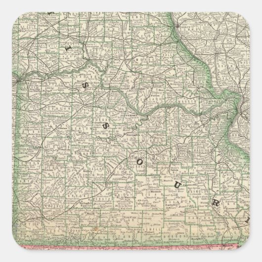 Missouri en Arkansas Vierkante Sticker (Voorkant)