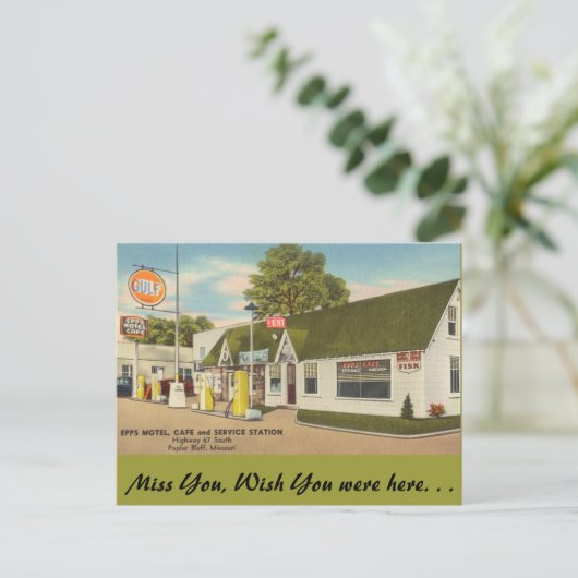 Missouri, Epps Motel, Cafe, Poplar Bluff Briefkaart (Staand voorkant)