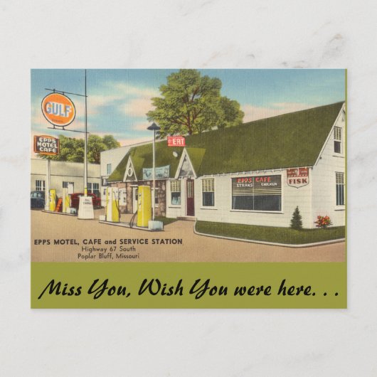 Missouri, Epps Motel, Cafe, Poplar Bluff Briefkaart (Voorkant)