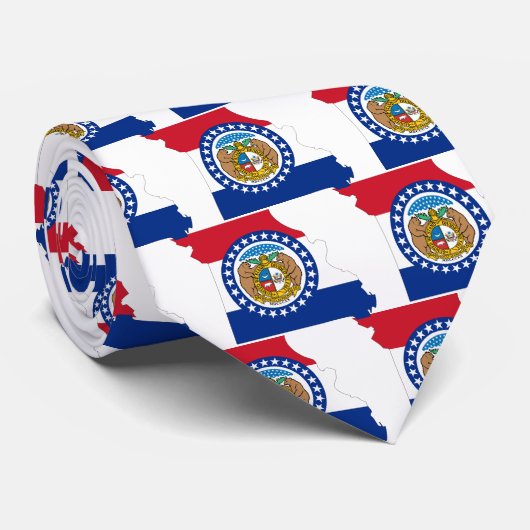 Missouri Flag Map Stropdas (Opgerold)