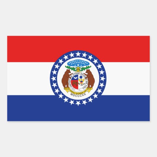 Missouri Flag Rechthoekige Sticker (Voorkant)