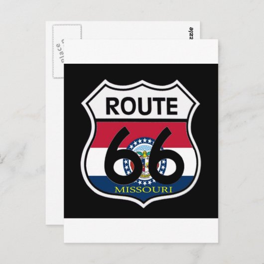 Missouri Flag Route 66 Shield Briefkaart (Voorkant / Achterkant)
