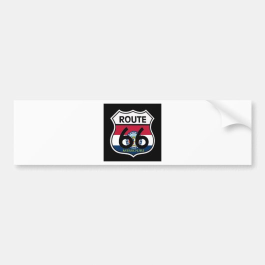 Missouri Flag Route 66 Shield Bumpersticker (Voorkant)