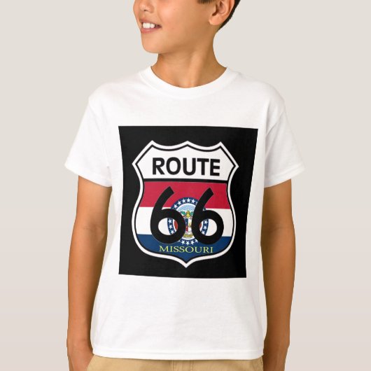 Missouri Flag Route 66 Shield T-shirt (Voorkant)