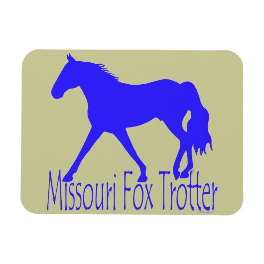 Missouri Fox Trotter blauw paard silhouet Magneet (Horizontaal)