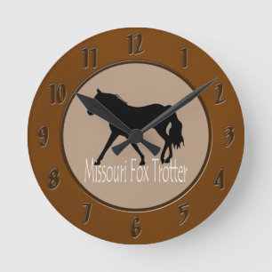 Missouri Fox Trotting Horse Black Silhouette Ronde Klok