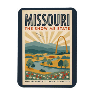 Missouri Gateway Arch Illustratie Reis Kunst Magneet