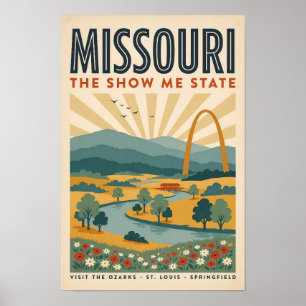 Missouri Gateway Arch Illustratie Reis Kunst Poster