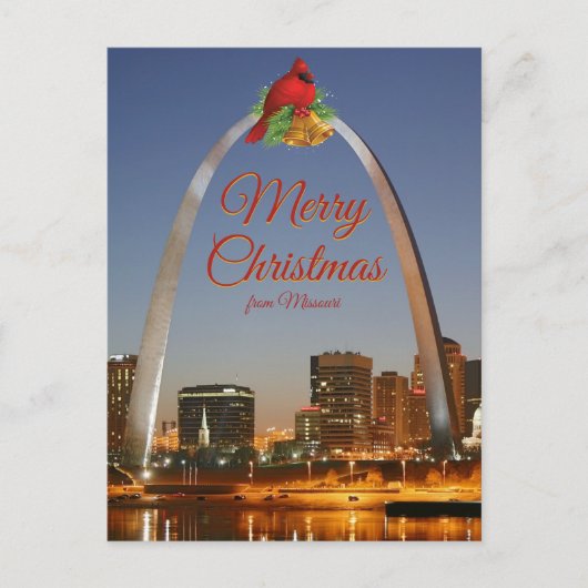 Missouri Gateway Arch Merry Kerstfeestdag Briefkaart (Voorkant)