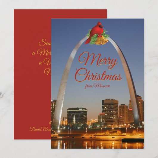 Missouri Gateway Arch Merry Kerstmis Feestdagenkaart (Voorkant / Achterkant)