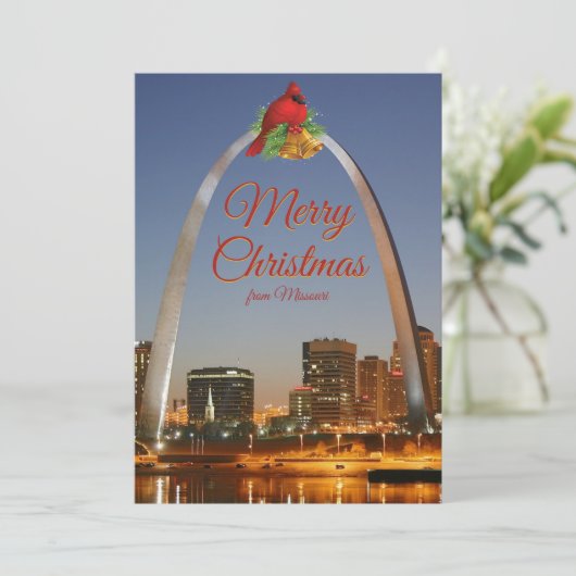 Missouri Gateway Arch Merry Kerstmis Feestdagenkaart (Staand voorkant)