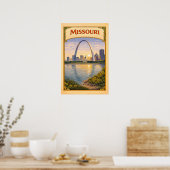 Missouri Gateway Arch Retro Poster (Keuken)