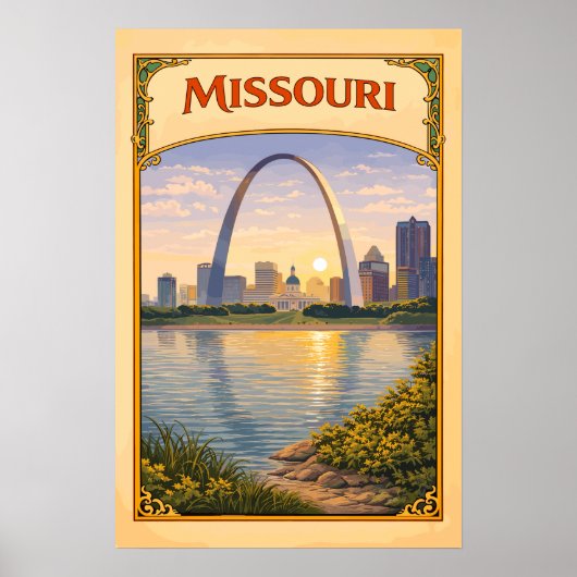 Missouri Gateway Arch Vintage Poster (Voorkant)