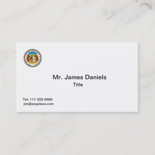 Missouri Great Seal Business Card-sjablonen Visitekaartje (Voorkant)