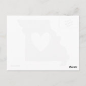 Missouri Grey State Map Vorm met Heart Cutout Briefkaart (Achterkant)