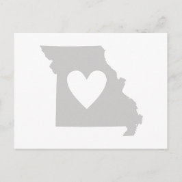 Missouri Grey State Map Vorm met Heart Cutout Briefkaart