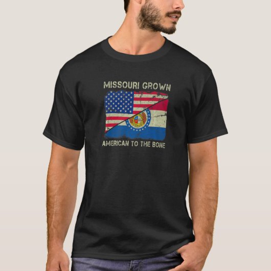 Missouri Grown American To The Bone Home State Mis T-shirt (Voorkant)