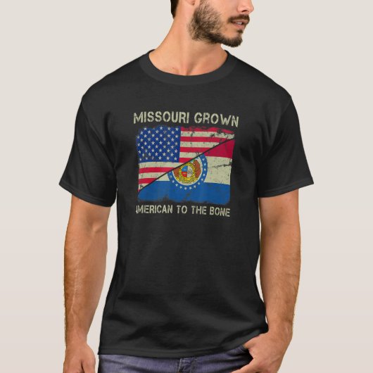 Missouri Grown American To The Bone Home State Mis T-shirt (Voorkant)
