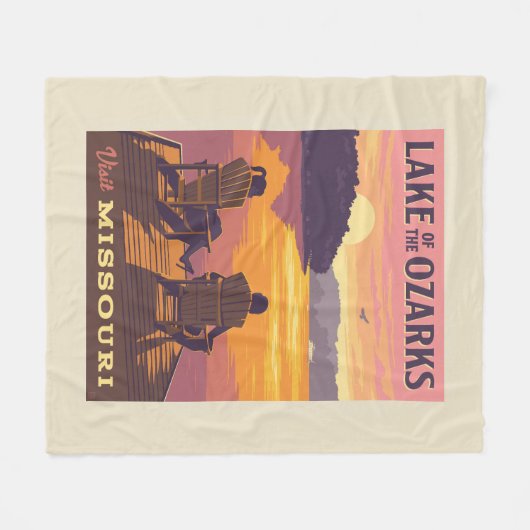 Missouri | Het meer van de Ozarks Fleece Deken (Voorkant (Horizontaal))