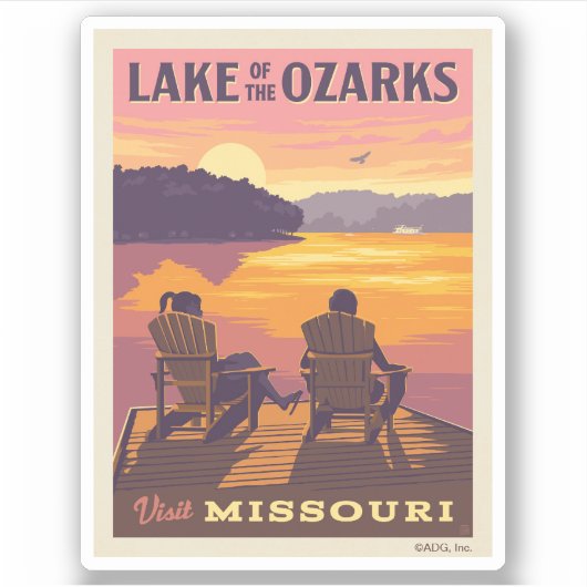 Missouri | Het meer van de Ozarks Sticker (Voorkant)