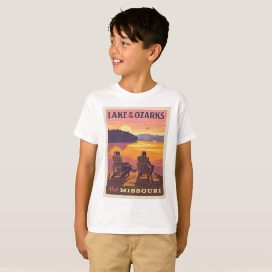 Missouri | Het meer van de Ozarks T-shirt (Voorkant volledig)