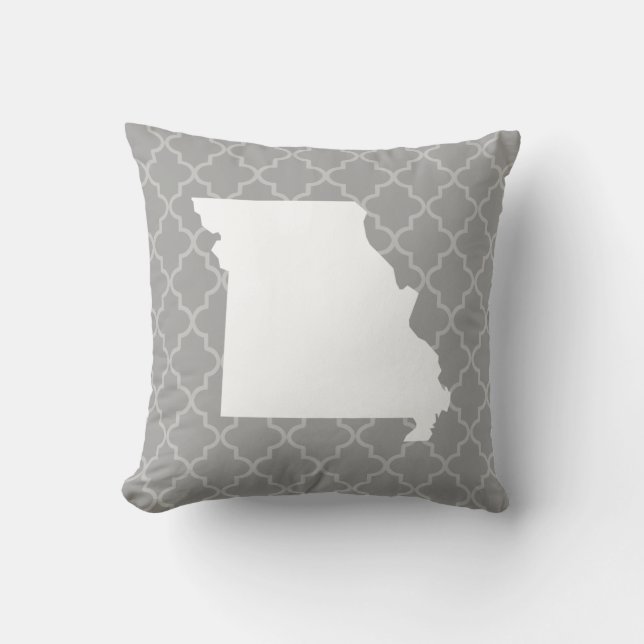 Missouri Home State Grey Quatrefoil Sierkussen (Voorkant)
