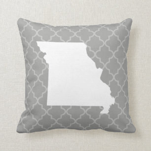 Missouri Home State Grey Quatrefoil Sierkussen