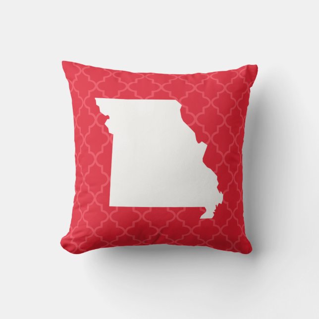Missouri Home State Red Quatrefoil Sierkussen (Voorkant)